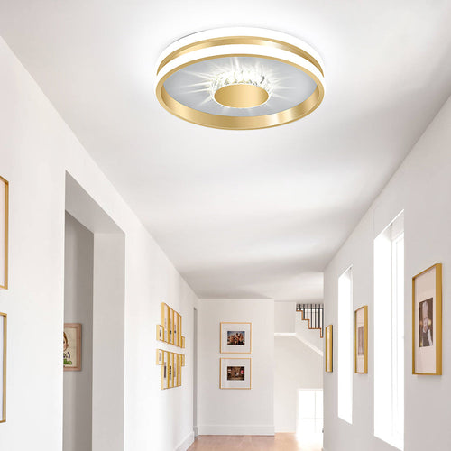 Golden Hall Crystal LED Ceiling Lamps