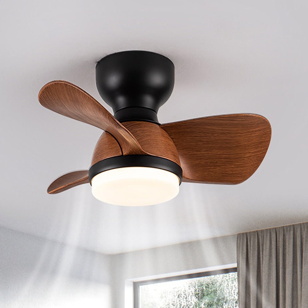 Simple stylish ceiling fan for bedroom with LED lighting 