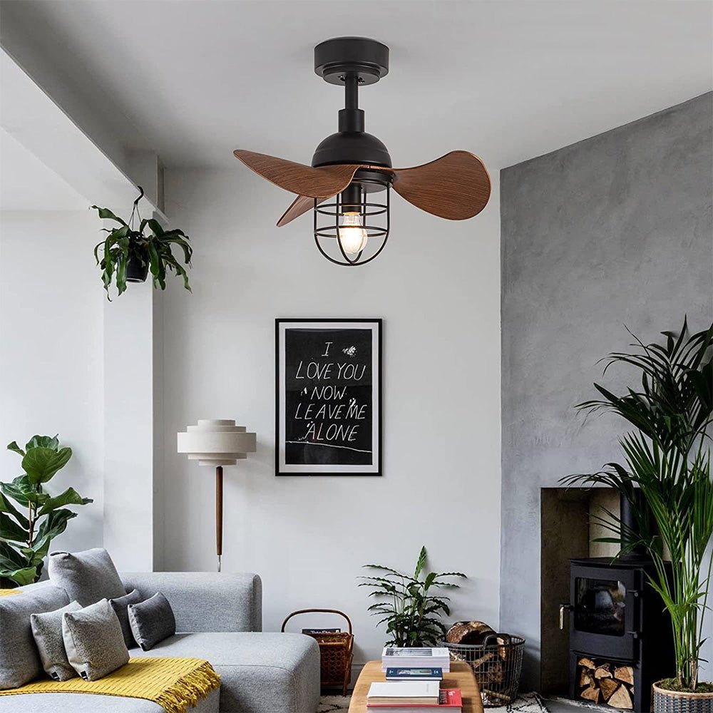 Cute Contemporary Ceiling Fans Dark Walnut Wood With Lights