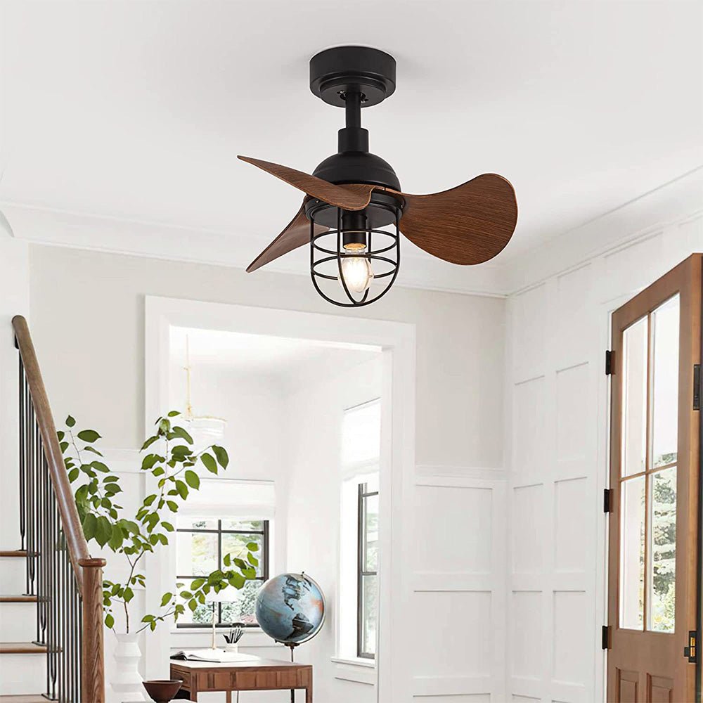 Cute Contemporary Ceiling Fans Dark Walnut Wood With Lights