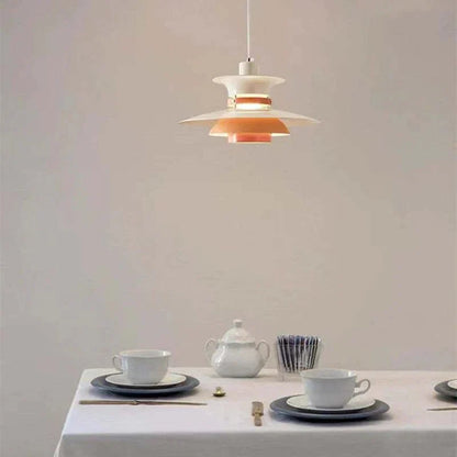 Morandi Modern LED pendant lamp with shade