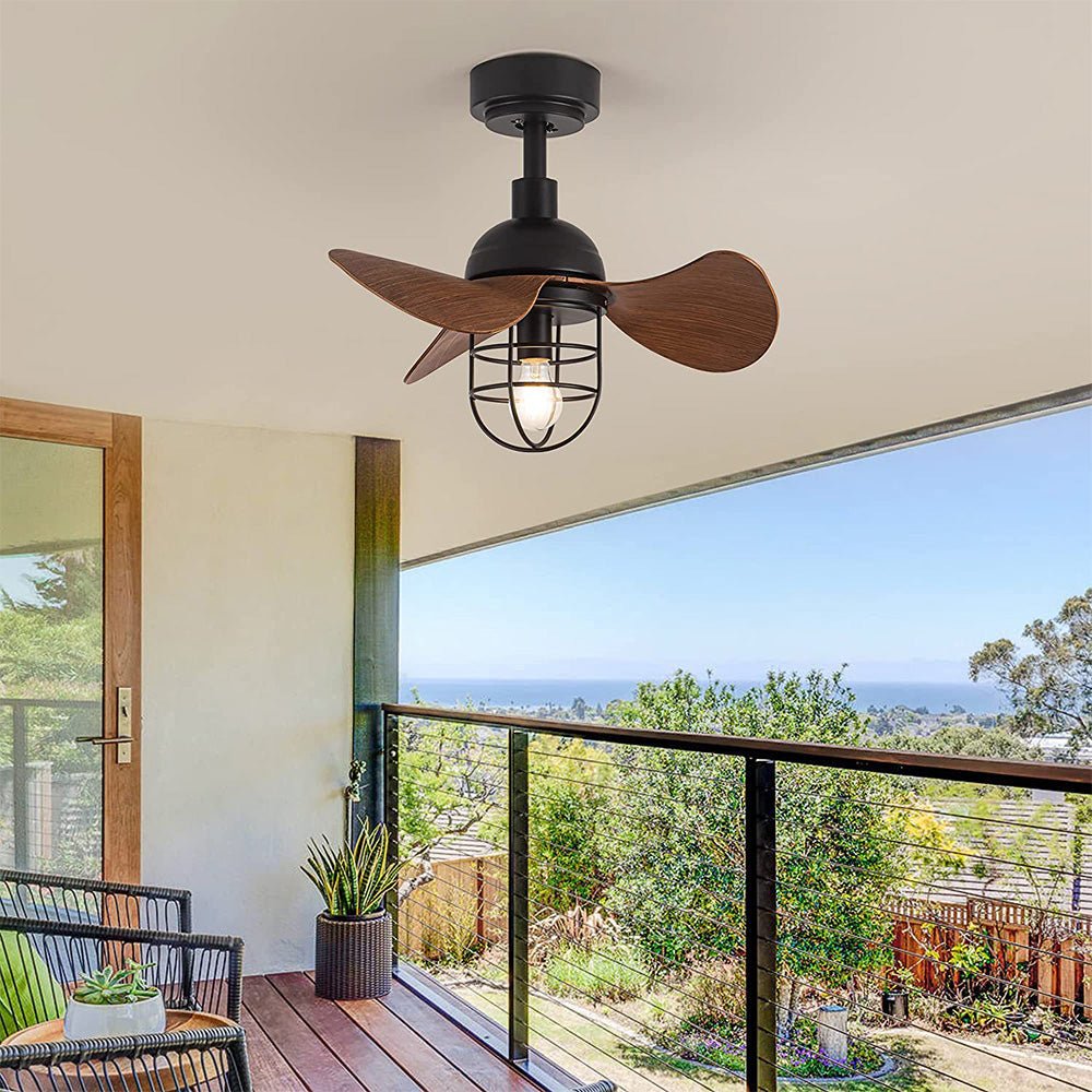 Cute Contemporary Ceiling Fans Dark Walnut Wood With Lights