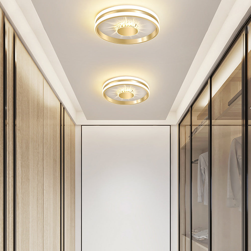 Golden Hall Crystal LED Ceiling Lamps