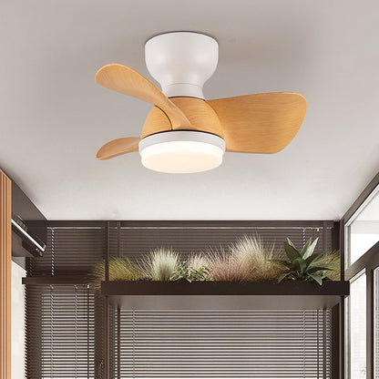 Simple stylish ceiling fan for bedroom with LED lighting 