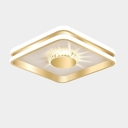 Golden Hall Crystal LED Ceiling Lamps