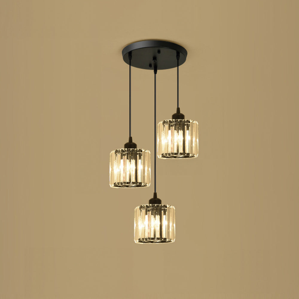 Modern Multi-Head Glass Kitchen Black Pendant Light 