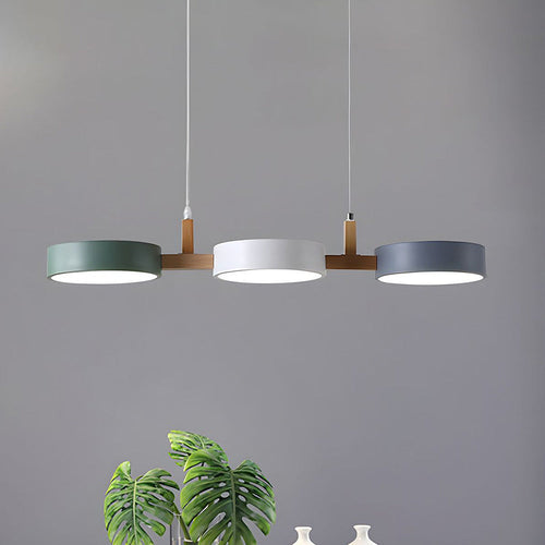 Contemporary metal cylinder multi-light Nordic pendant lamp