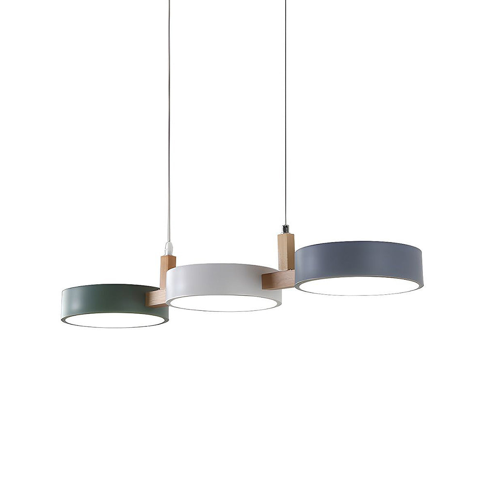 Contemporary metal cylinder multi-light Nordic pendant lamp