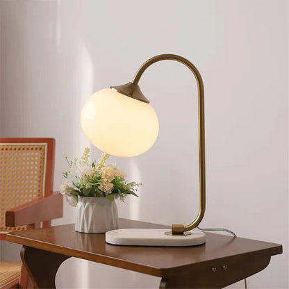 Marshmallow metal and glass table lamp