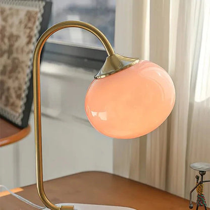 Marshmallow metal and glass table lamp