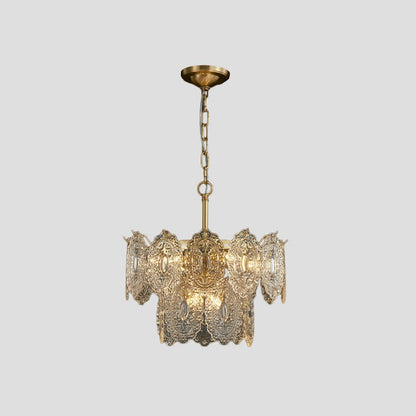 5/7 Heads in Relief Crystal Panels Chandelier