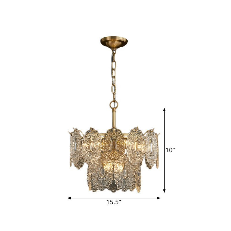 5/7 Heads in Relief Crystal Panels Chandelier