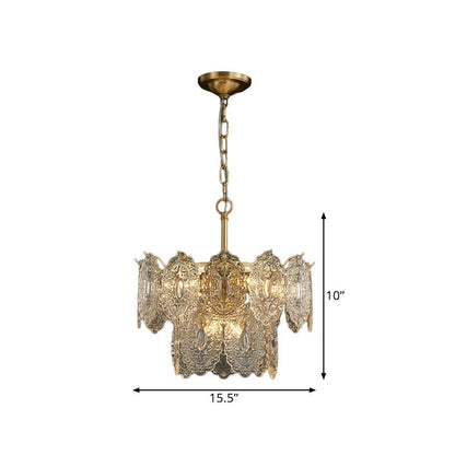 5/7 Heads in Relief Crystal Panels Chandelier