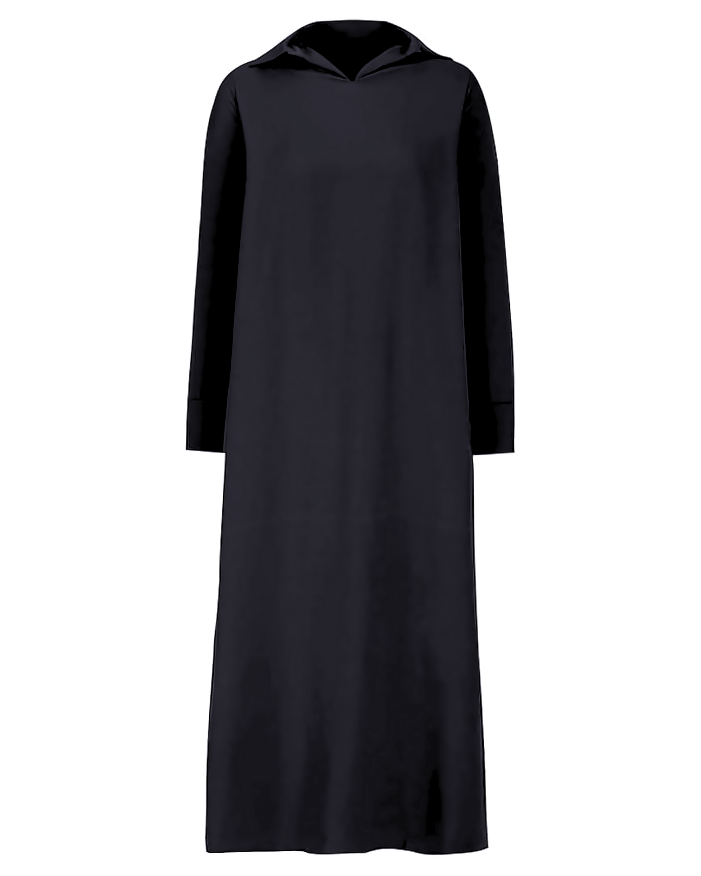 EVA™ | LONG LOOSE DRESS WITH LAPEL AND SIDE SPLIT