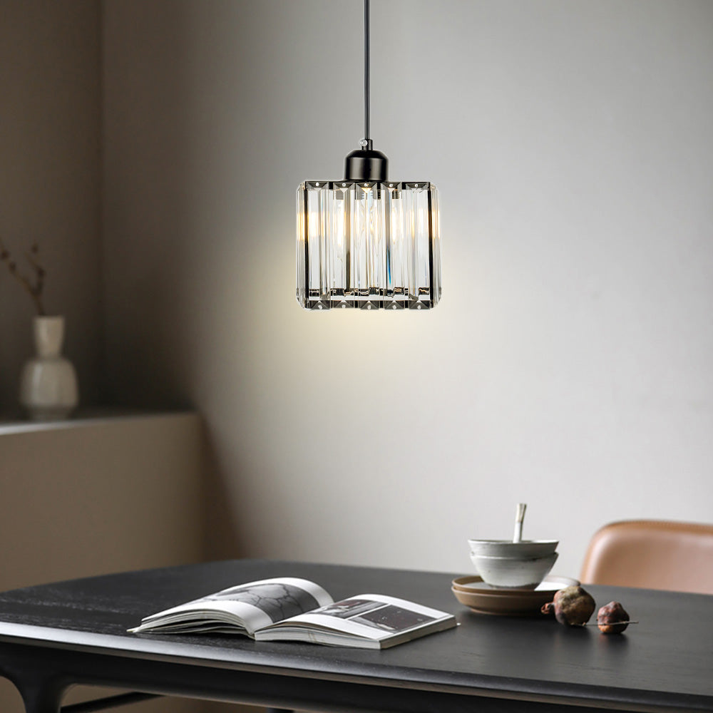 Modern Multi-Head Glass Kitchen Black Pendant Light 