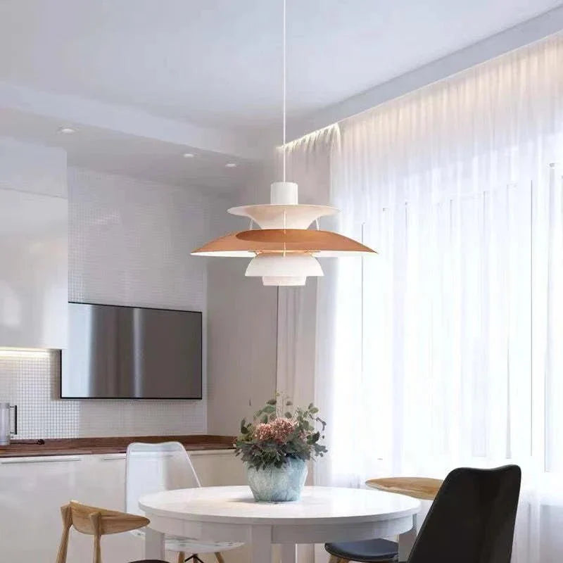 Morandi Modern LED pendant lamp with shade