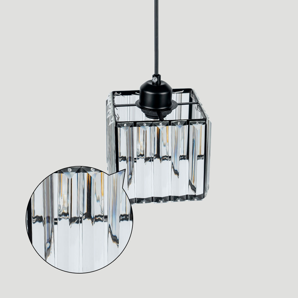 Modern Multi-Head Glass Kitchen Black Pendant Light 