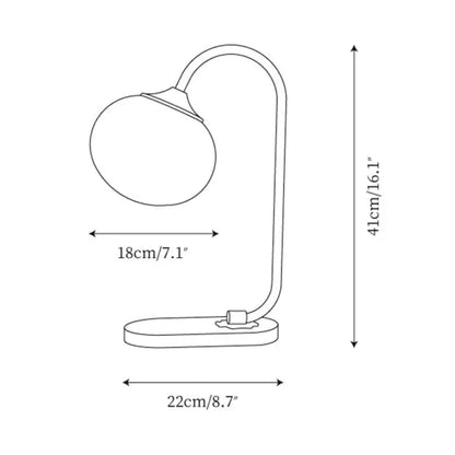 Marshmallow metal and glass table lamp