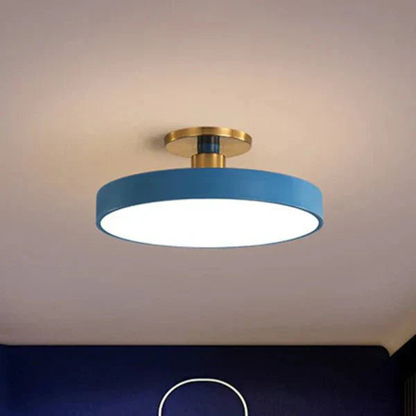 Round Flush Mount Light Scandinavian Style Acrylic Bedroom LED Semi Flush Ceiling Lamp