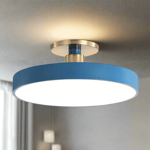 Round Flush Mount Light Scandinavian Style Acrylic Bedroom LED Semi Flush Ceiling Lamp