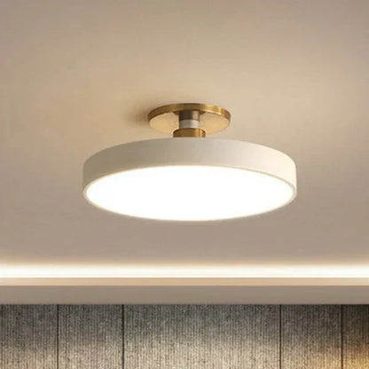 Round Flush Mount Light Scandinavian Style Acrylic Bedroom LED Semi Flush Ceiling Lamp