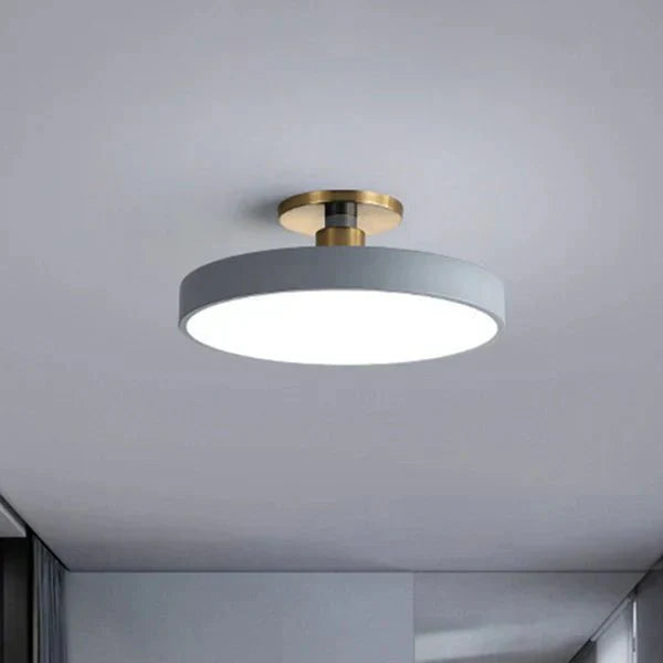 Round Flush Mount Light Scandinavian Style Acrylic Bedroom LED Semi Flush Ceiling Lamp