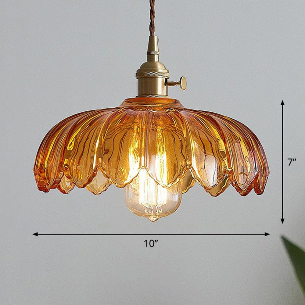 Vintage glass flower pendant lamp