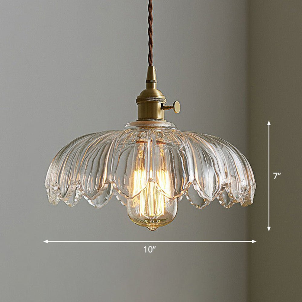 Vintage glass flower pendant lamp