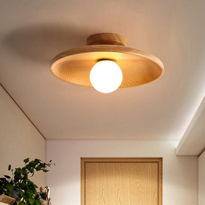 Shallow bowl-shaped ceiling lamp