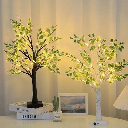 Christmas Green Leaves LED Tree Lights 