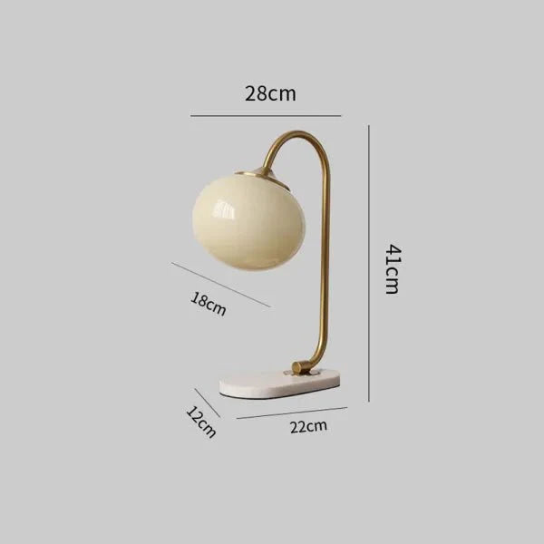 Marshmallow metal and glass table lamp