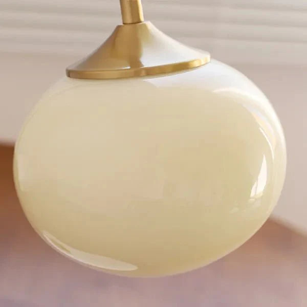 Marshmallow metal and glass table lamp