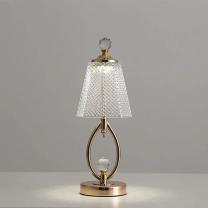 Vintage gold table lamp made of crystal