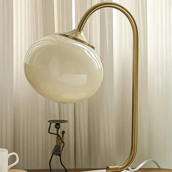 Marshmallow metal and glass table lamp