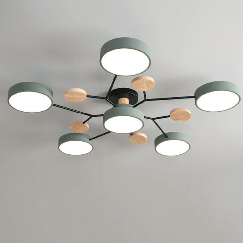 Contemporary Round Iron LED Semi-Flush Pendant Light 