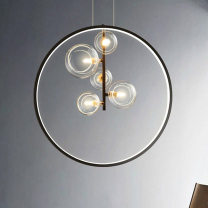 Nordic Bubble glass pendant lamps with ring