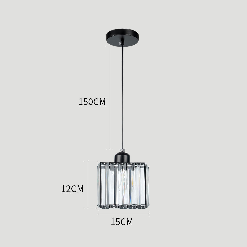 Modern Multi-Head Glass Kitchen Black Pendant Light 