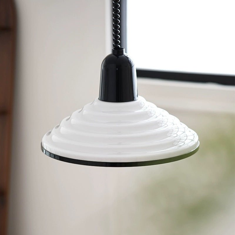 French cream glass wind pendant lamp 