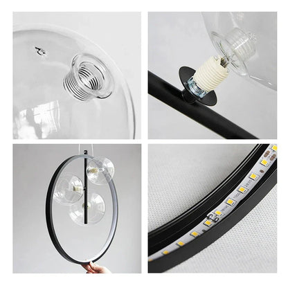 Nordic Bubble glass pendant lamps with ring