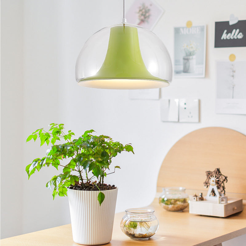 Semi-circular jellyfish glass pendant lamp