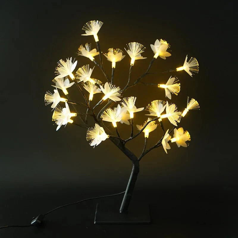 Witte berk glasvezel bloem boom licht