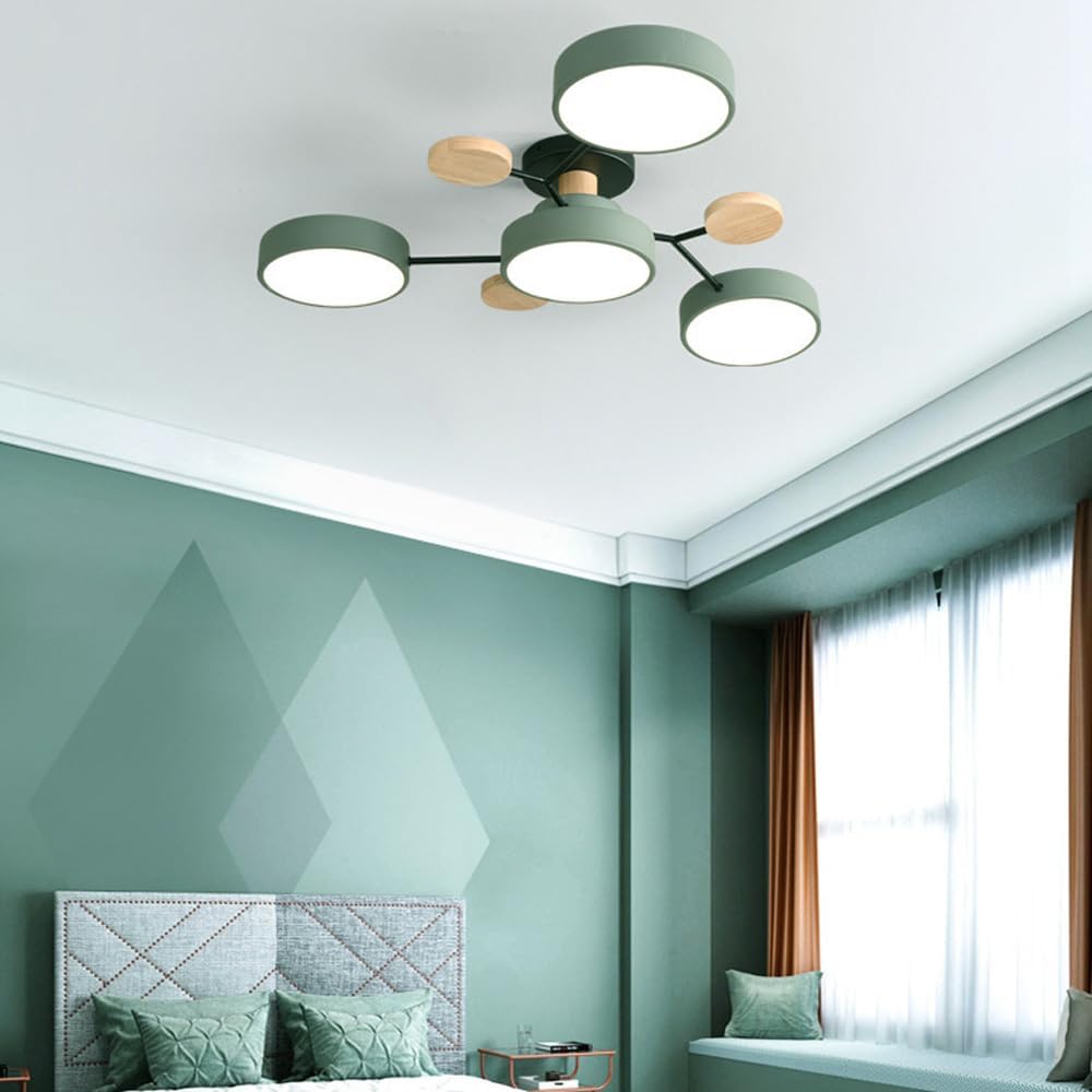 Contemporary Round Iron LED Semi-Flush Pendant Light 