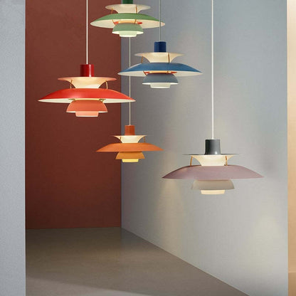 Morandi Modern LED pendant lamp with shade