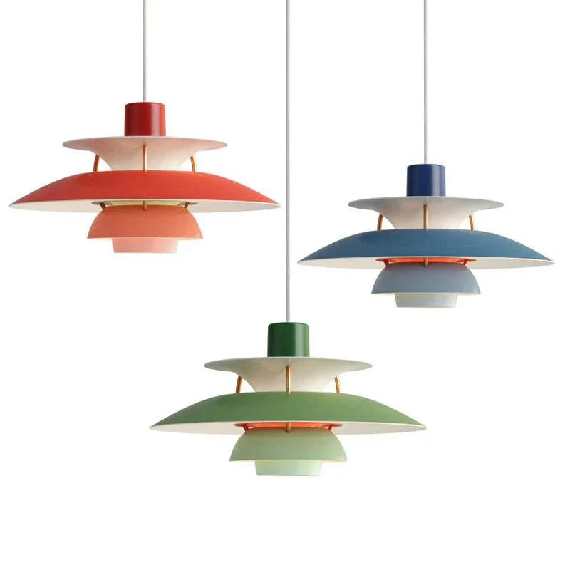 Morandi Modern LED pendant lamp with shade