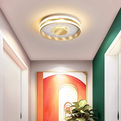 Golden Hall Crystal LED Ceiling Lamps