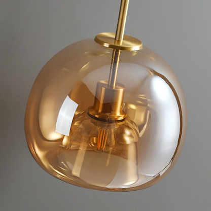 Koperen Retro Glazen Moderne Plafondlamp