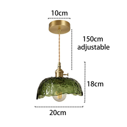 Irregular brass glass pendant lamp