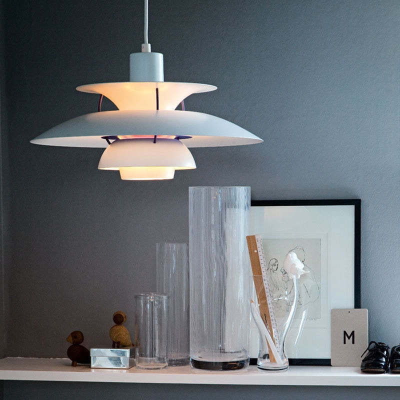 Morandi Modern LED pendant lamp with shade