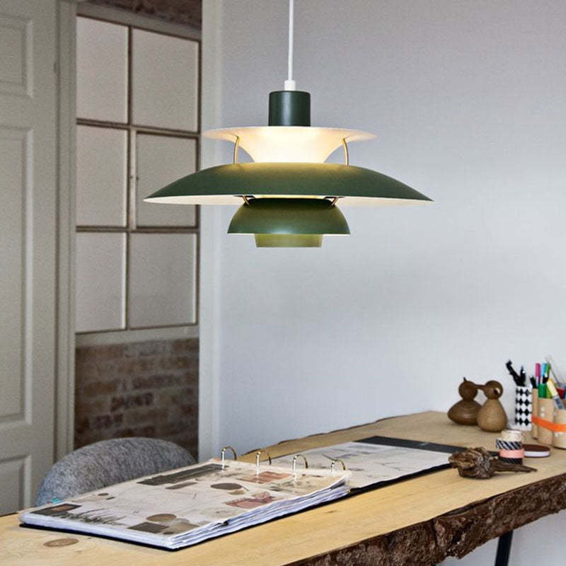 Morandi Modern LED pendant lamp with shade