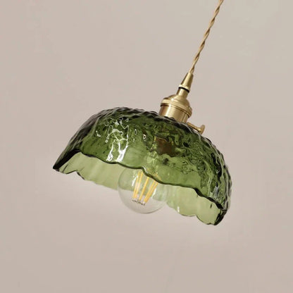 Irregular brass glass pendant lamp